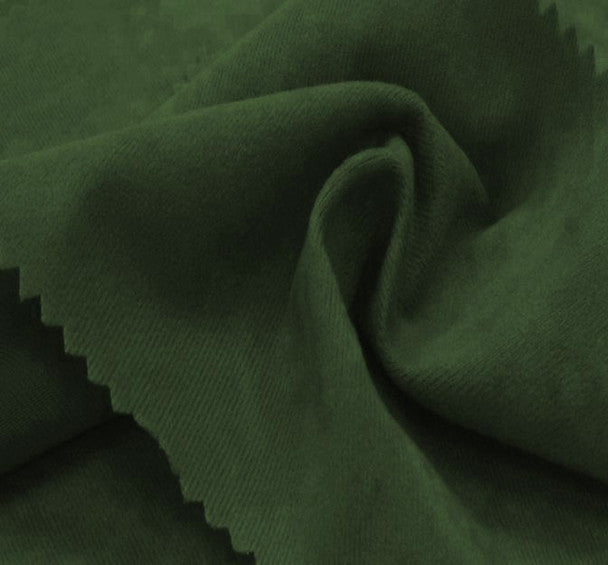 Suede Green Polyester Fabric by the Yard, 58/60" Wide, Velvety Durable Apparel Fabric, 1 yard
