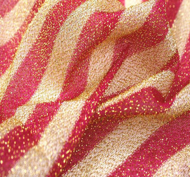 1 yard Sparkle Fuchsia Gold Knit Fabric – Lightweight 58/60" Glitter Fabric for Dance & Fashion