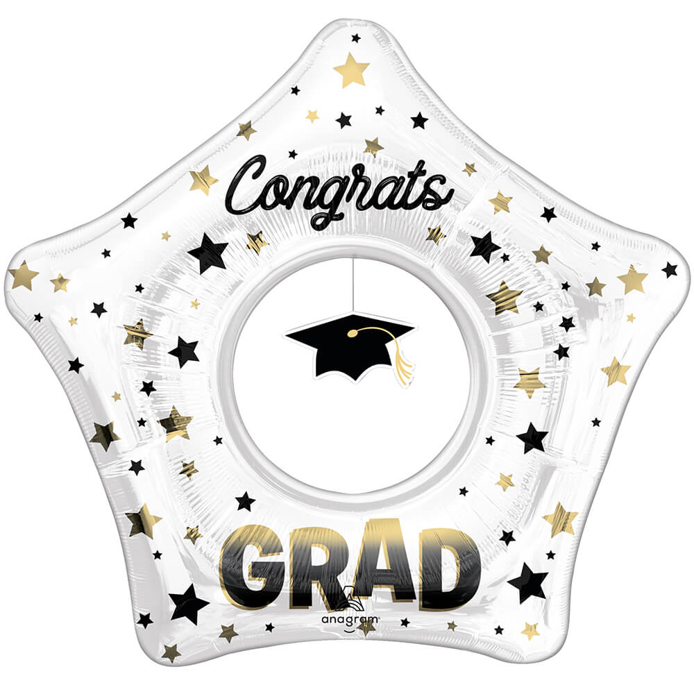 Anagram 32 Inch Diffused Ombre Grad Cap Dangler Foil Balloon for Graduation Party Decor