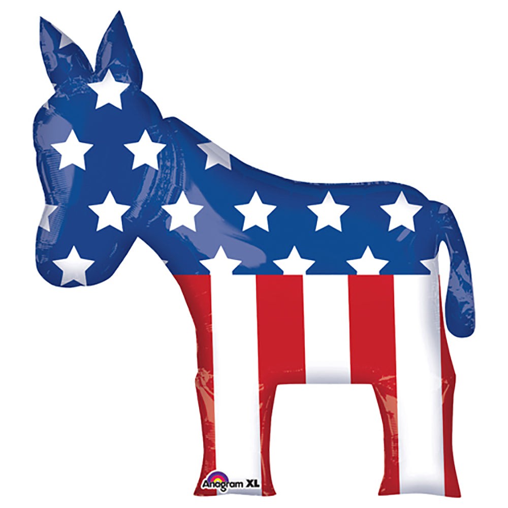 Anagram 32 Inch Election Donkey Foil Balloon Helium or Air Fill Patriotic Party Decoration