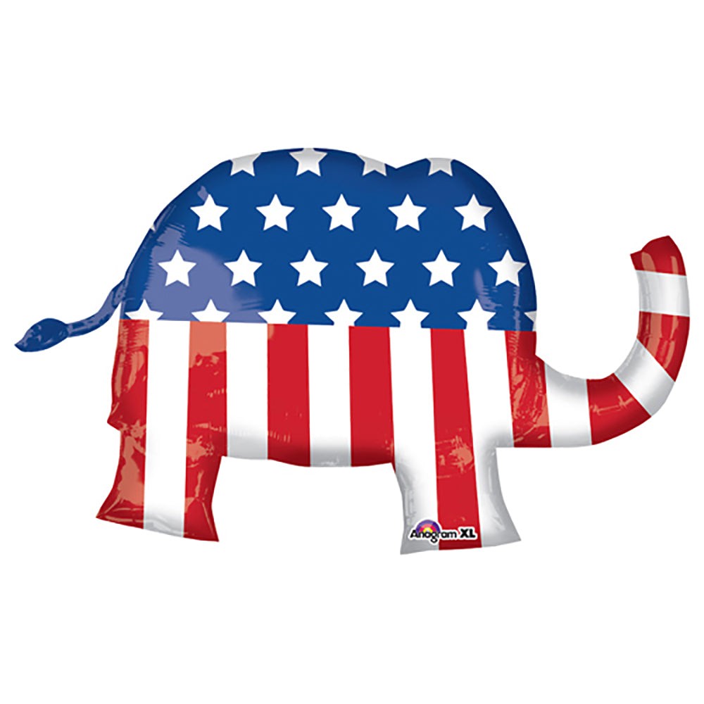Anagram 40 Inch Election Elephant Foil Balloon Helium or Air Fill Patriotic Party Decoration
