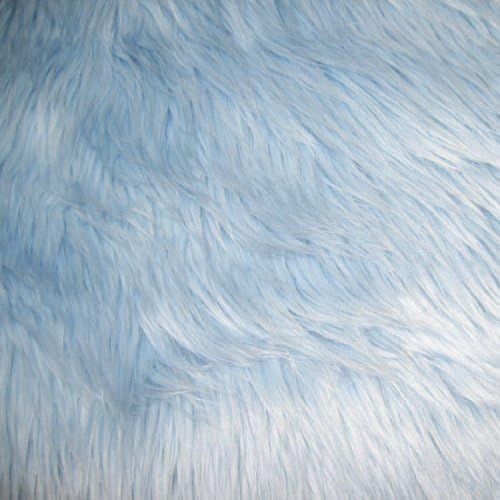Baby Blue Faux Fur Fabric 1 Yard Luxury Shaggy Soft Decorative Craft Upholstery Home Décor