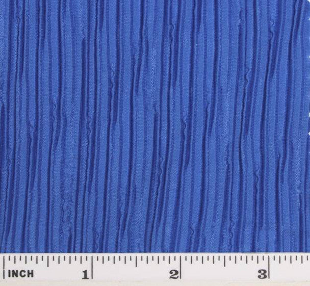 Solid Pleated Blue Apparel Fabric, 58/60" Wide Lightweight Polyester, 1 yard