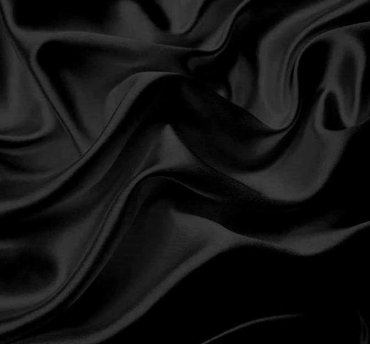 1 Yard Bridal Satin Black Woven Fabric, 58/60″ Wide 100% Polyester