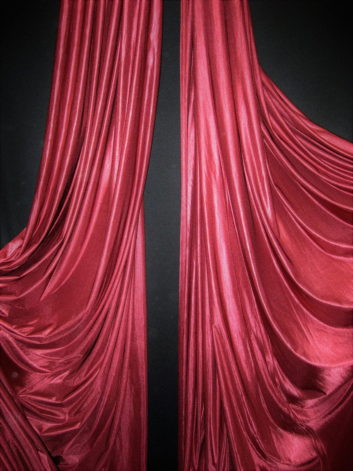 1 Yard Burgundy Tricot Polyester Fabric Low Stretch Denier For Crafts Silks Hammocks 108/120 Inch Wide