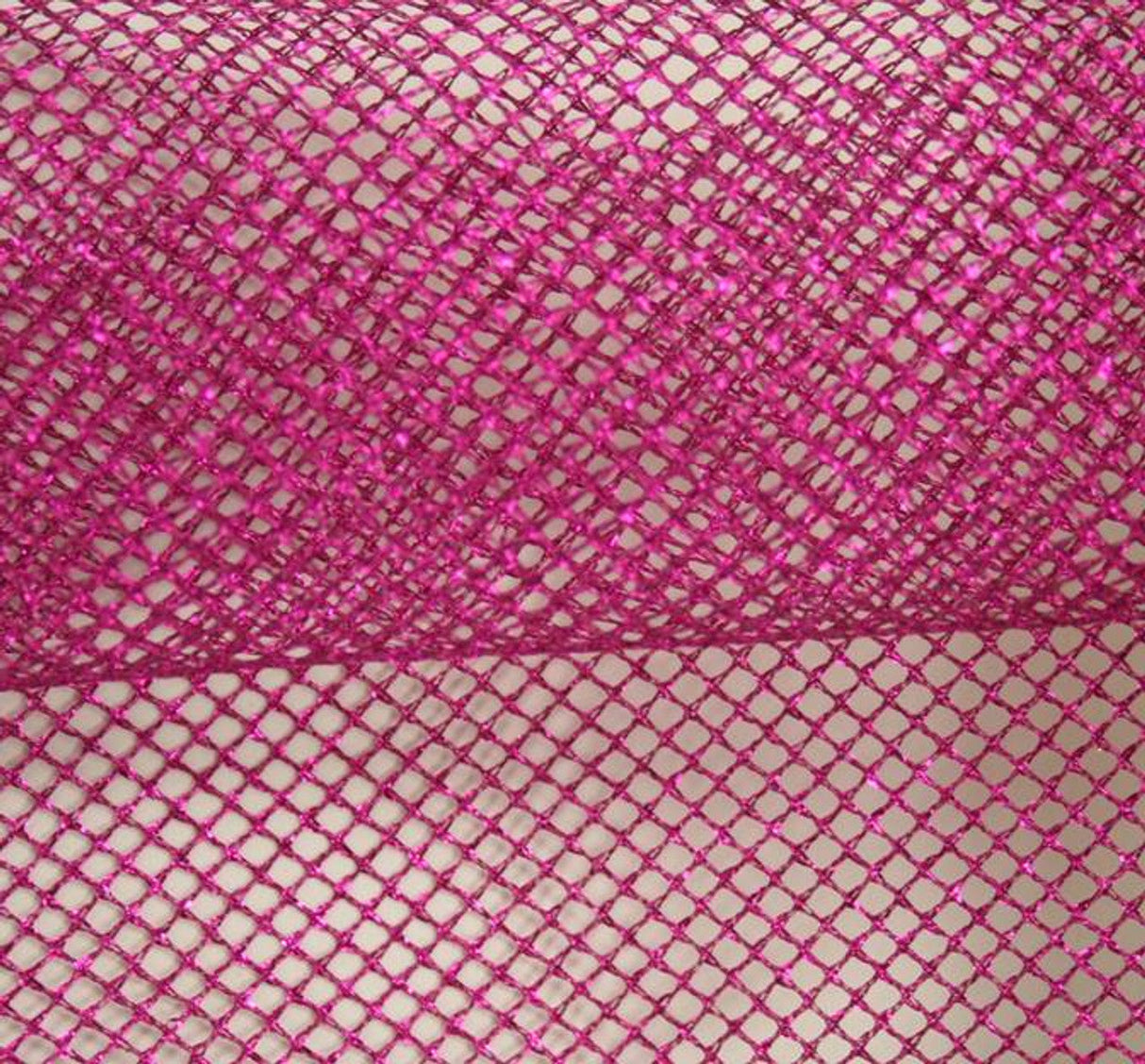 1 Yard Chain Net with Foil Fuschia Fabric 44/45 Inches Wide 100% Poly Metallic
