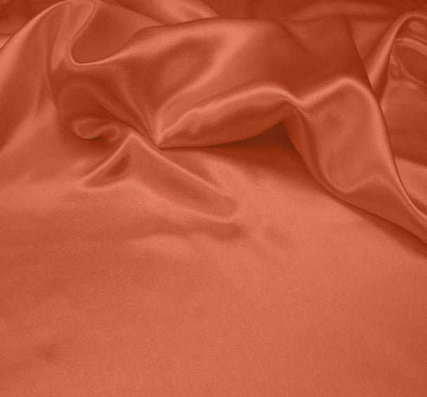 Orange Charmeuse Satin Fabric, 58/60" Wide Lightweight Polyester, 1 yard