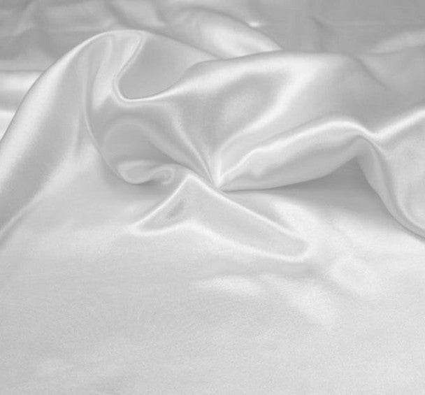 White Charmeuse Satin Fabric 58/60" Wide, Ideal for Apparel, Crafts & Decor, 1 yard