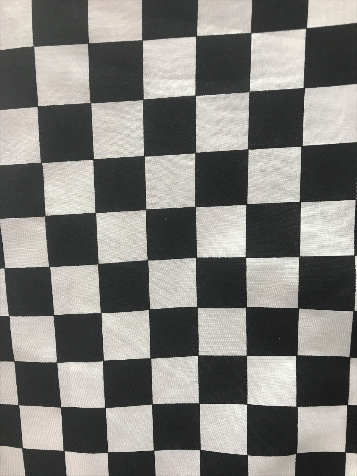 Checkered Board Black/White Poly Cotton Fabric - Black/White Checkered Board, 59/60" Width (1 Yard)