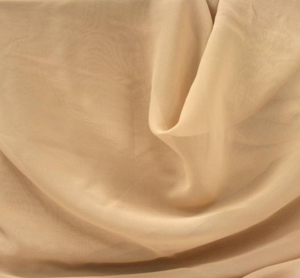 1 Yard Beige Hi Multi Chiffon Fabric 58/60" Wide Lightweight Sheer Polyester for Apparel