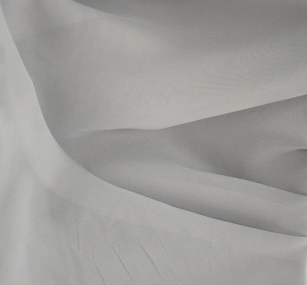 Silver Chiffon Fabric 1 Yard Sheer Lightweight Polyester 58/60” Wide for Dresses, Crafts & Decor