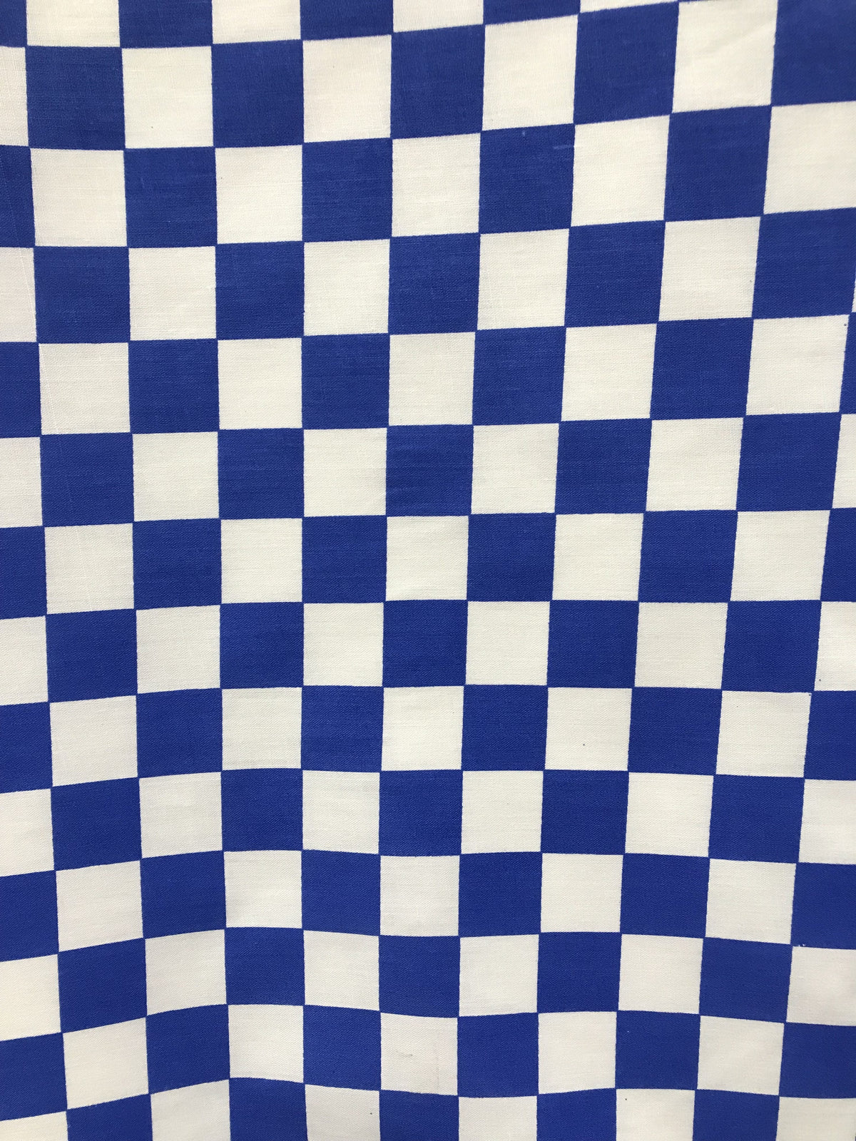 Checkered Royal Poly Cotton Fabric - Royal Checkered, 59/60" Width (1 Yard)