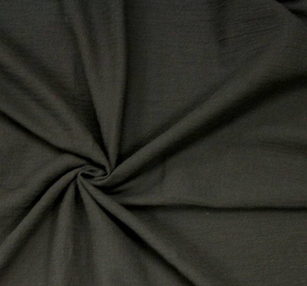 1 Yard Cotton Gauze Black Fabric, 48/50" Wide 100% Cotton