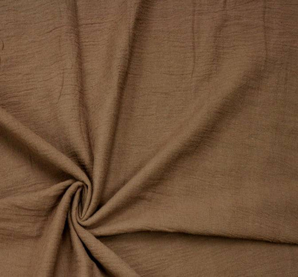1 Yard Cotton Gauze Brown Fabric, 48/50" Wide 100% Cotton
