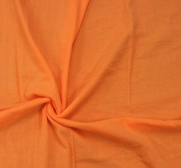 1 Yard Cotton Gauze Orange Fabric, 48/50" Wide 100% Cotton