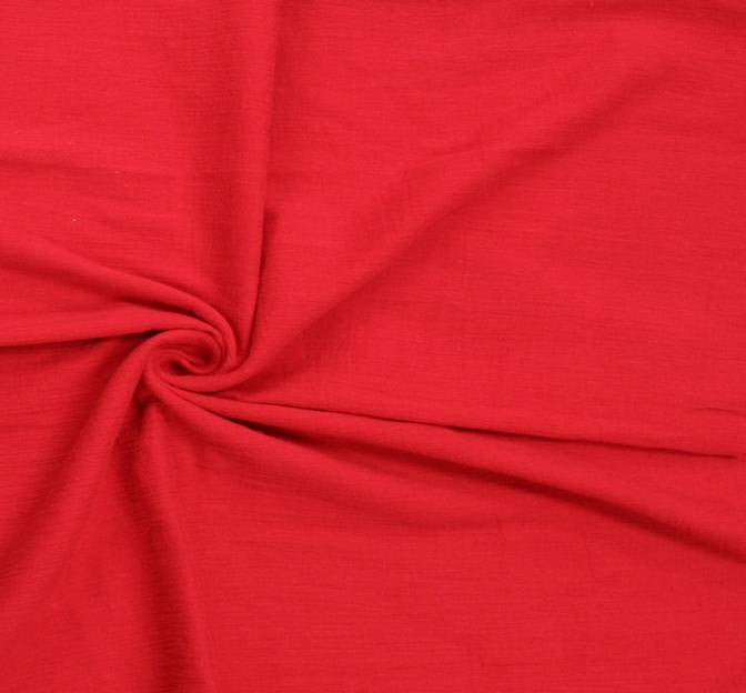 Cotton Gauze 100 Percent Cotton Fabric - Red, Crinkled Texture, 48/50" Width (1 Yard)