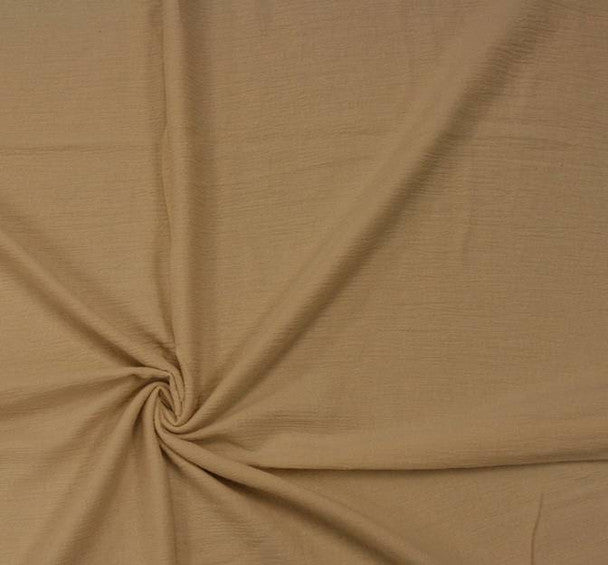 1 Yard Cotton Gauze Tan Fabric, 48/50" Wide 100% Cotton
