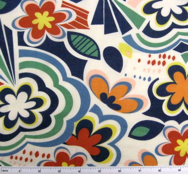 1 Yard Cotton Voile Fabric Multicolor Print 56/58" Width Lightweight Apparel Fabric