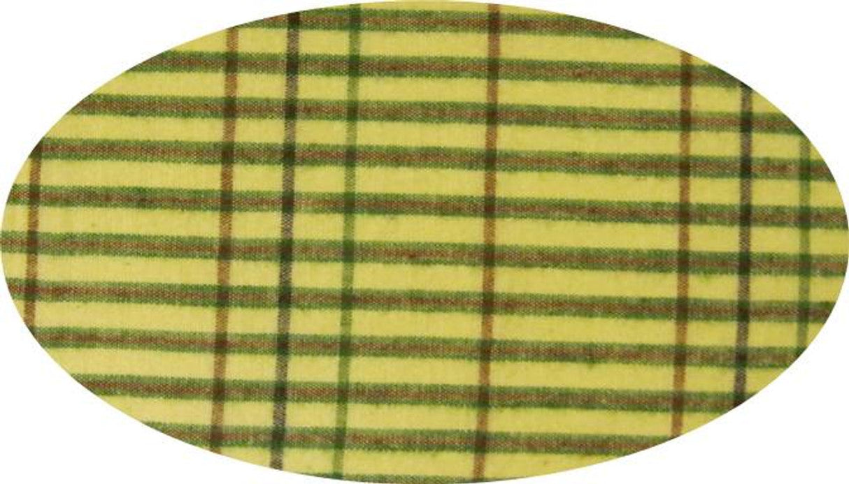1 Yard Yarn Dyed Cotton Apparel Fabric Lime Green Brown Brushed or Flat 40/42" Wide