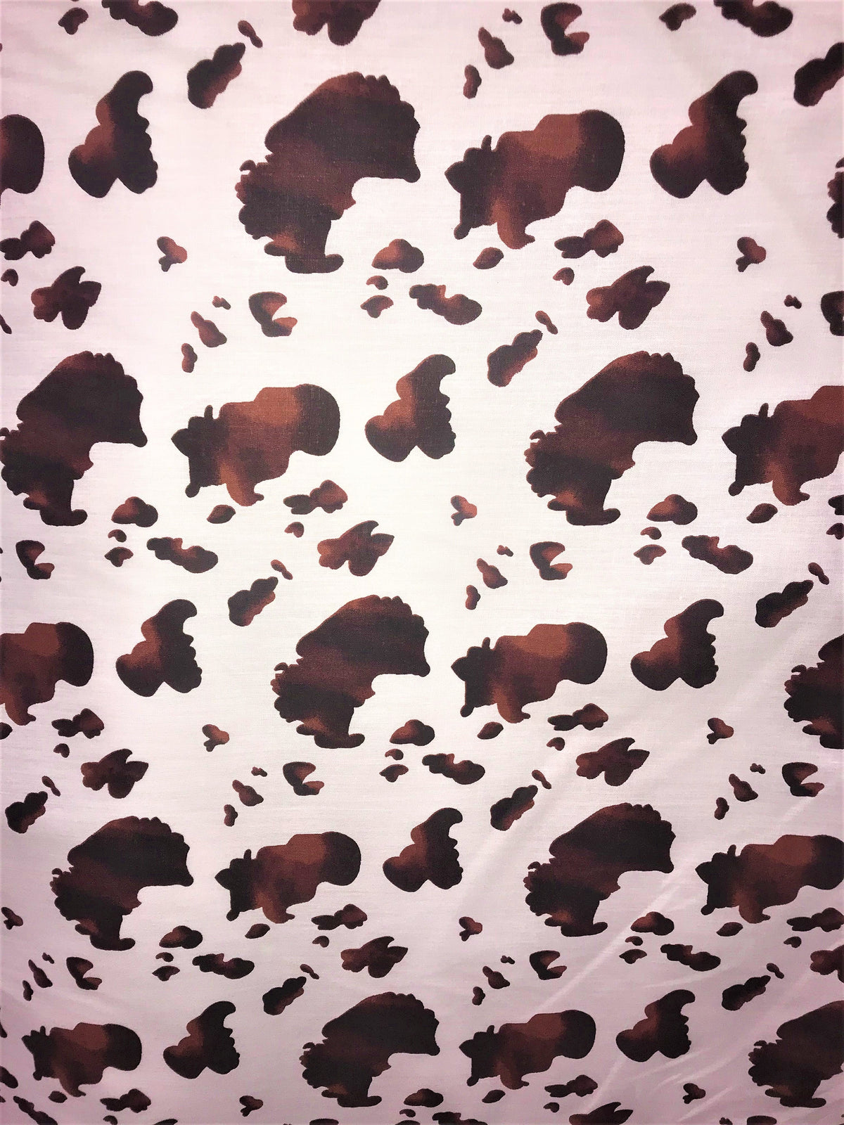 Brown Cow Poly Cotton Fabric - Brown Cow Print, 59/60" Width (1 Yard)