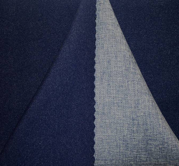 1 Yard Navy or Blue Crepe Two Side Fabric Reversible 100% Polyester 58/60 Inches Wide