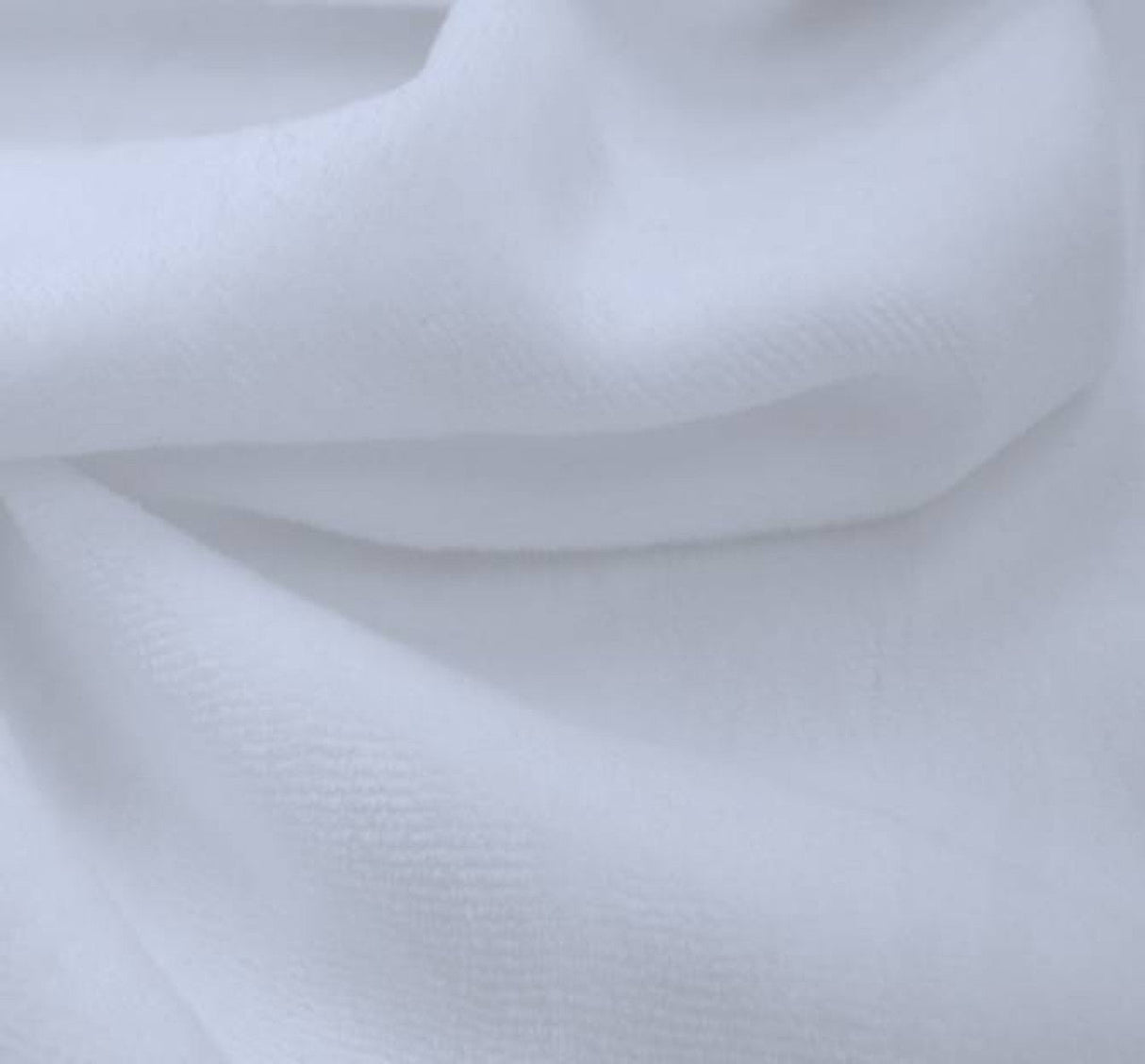 1 Yard CVC Velour Solid White PFD Fabric, 58/60? Wide Cotton Polyester Blend