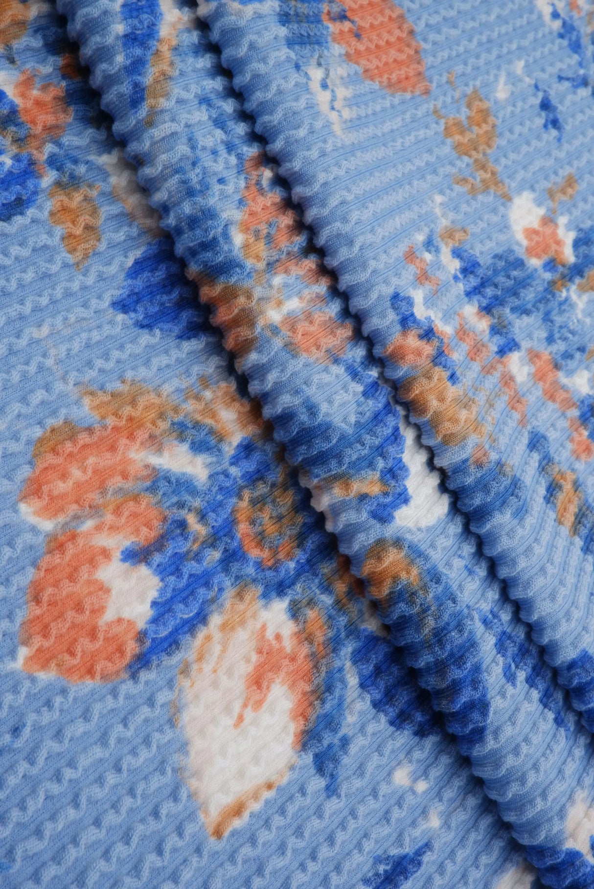 1 Yard Cozy Floral Double Knit Fabric Polyester Rayon Spandex Blend 56/57 Inch Medium Weight Stretch