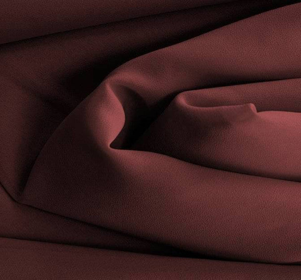 1 Yard Double Georgette Solid Cabernet Fabric, Lightweight 58/60" Wide Polyester Apparel Material