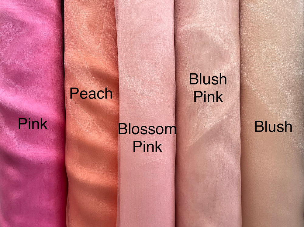 Blossom Pink Polyester Organza Fabric - Blossom Pink, Crystal Sheen, 58/59" Width (1 Yard)
