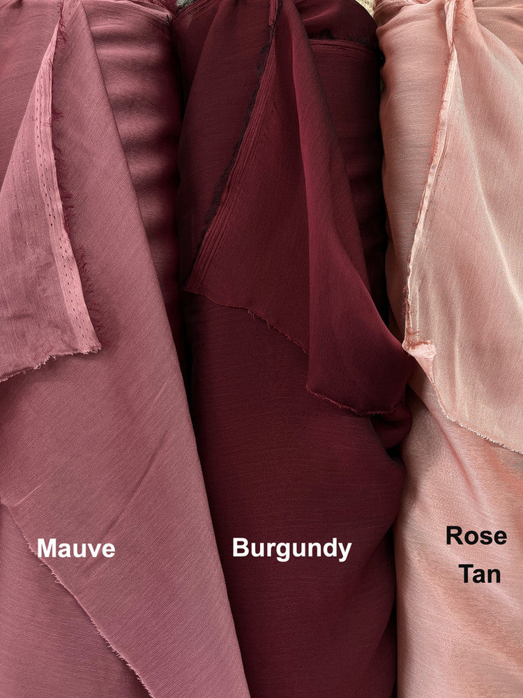 Two Tone Chiffon Polyester Fabric - Mauve, 58/59" Width (1 Yard)