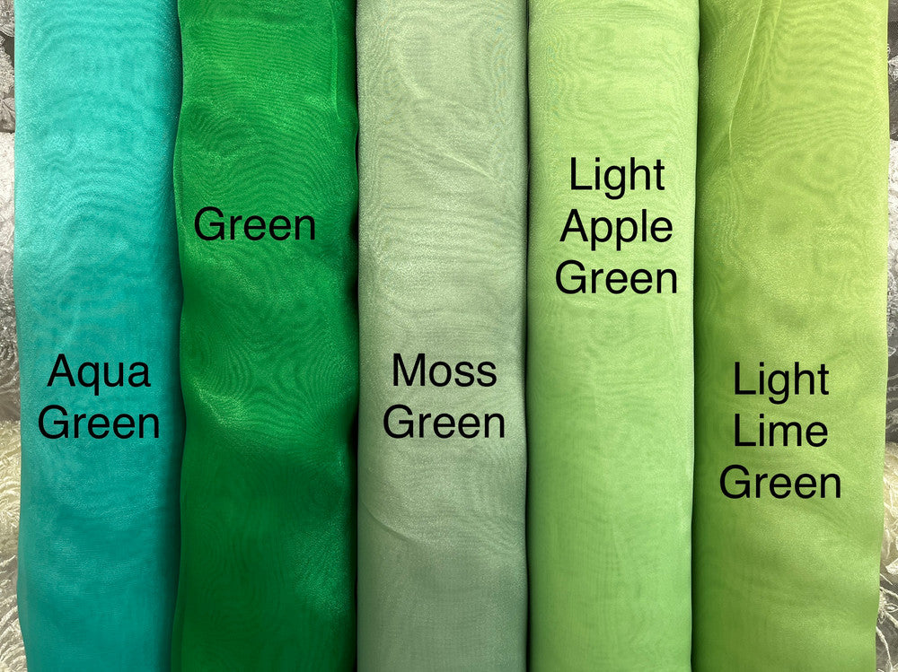 Crystal Organza Polyester Fabric - Aqua Green, 58-59" Width (1 Yard)