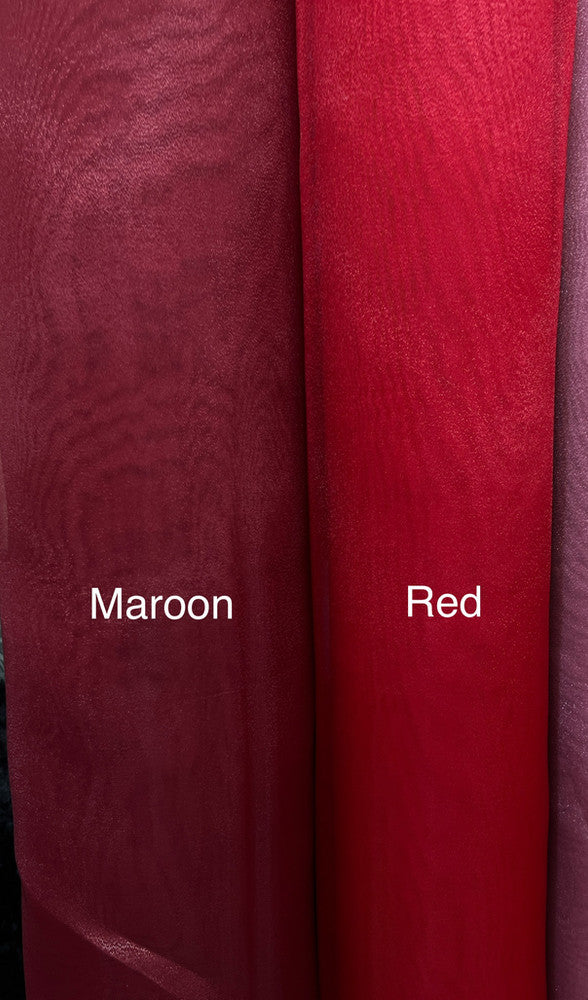 Crystal Organza Polyester Fabric - Maroon, 58/59" Width (1 Yard)