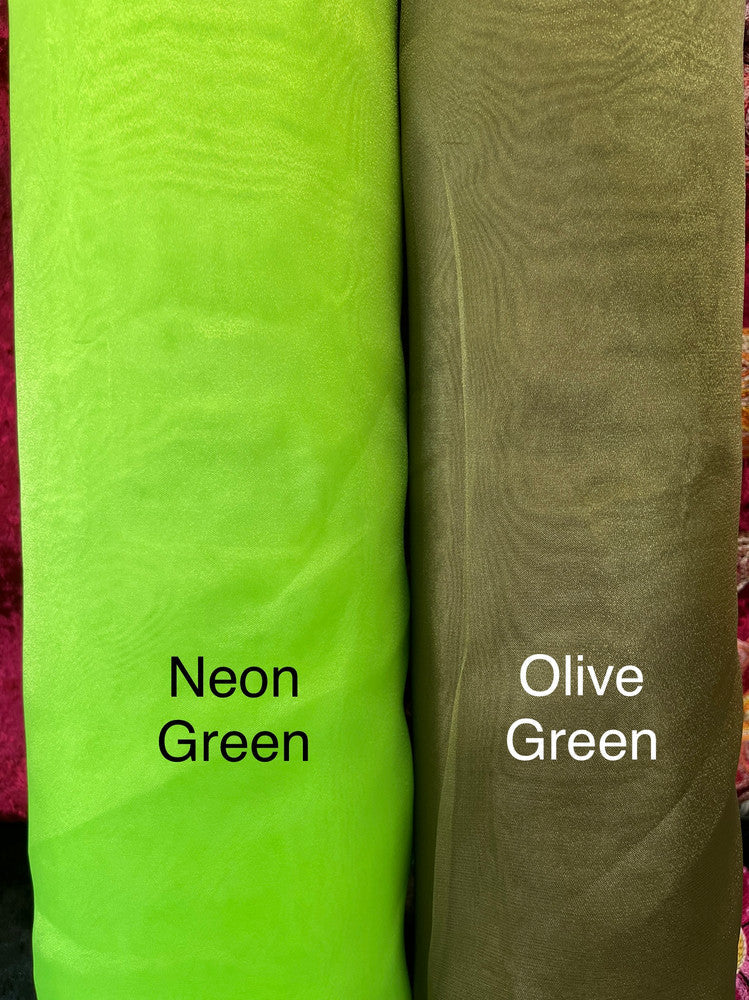 Crystal Organza Polyester Fabric - Olive Green, 58/59" Width (1 Yard)