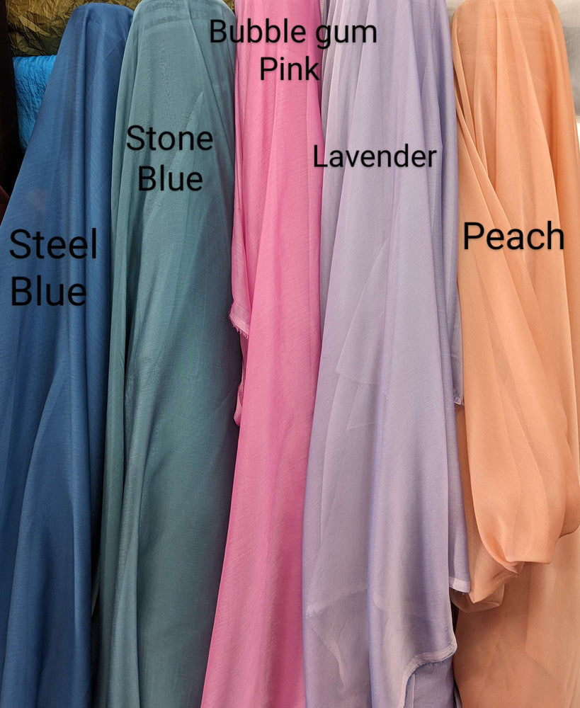 Two Tone Chiffon Polyester Fabric - Peach, Two-Tone, 58/59" Width (1 Yard)