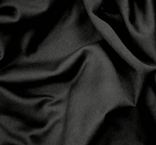 1 Yard Fleece One Side Brushed Solid Black Fabric 58 by 60 Inches Wide 89% Polyester