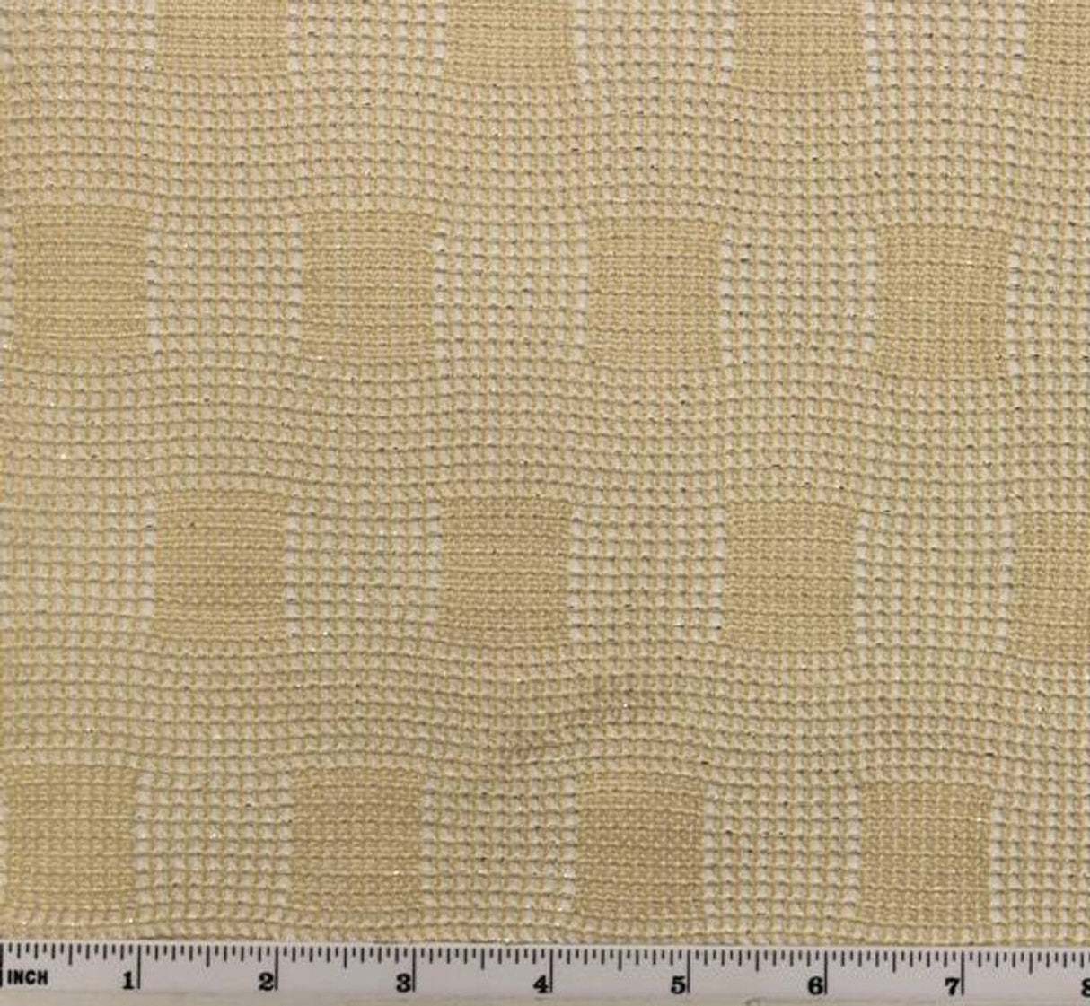 1 Yard French Mesh Lace Cream with Silver Accents 55/56" Wide Polyester Fabric for Gowns & DIY Projects