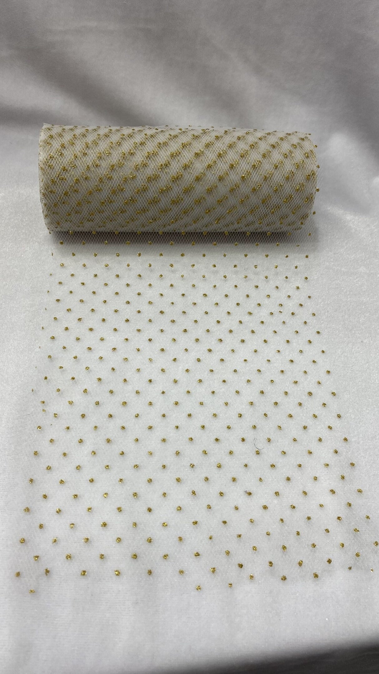 25 Yard Silver or Gold Sparkling Glitter Tulle Ribbon Roll for Wedding Party Decoration 6 inch Width