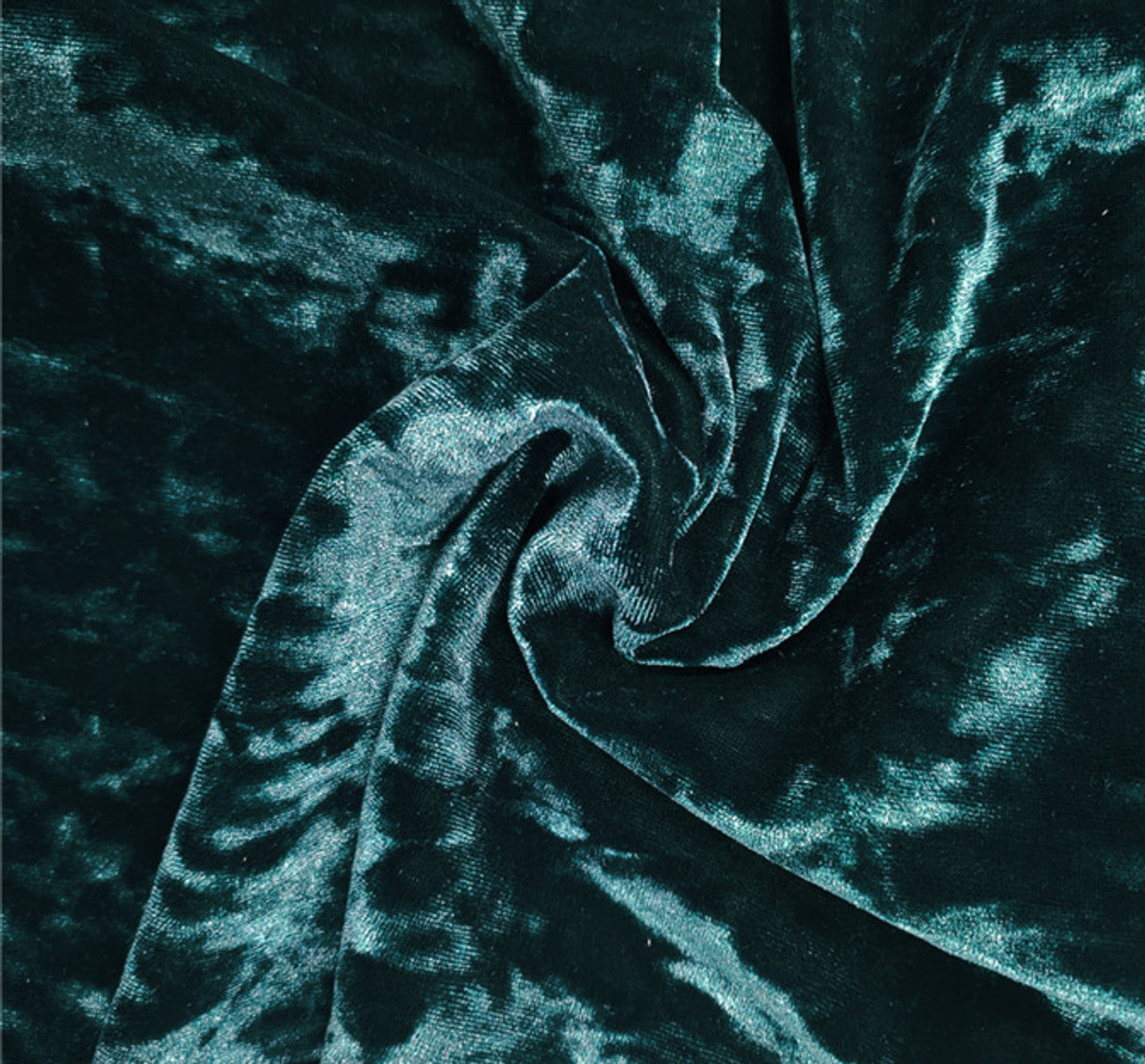 1 Yard Stretch Crushed Velvet Spandex Fabric, Green Forest, 58/60" Width