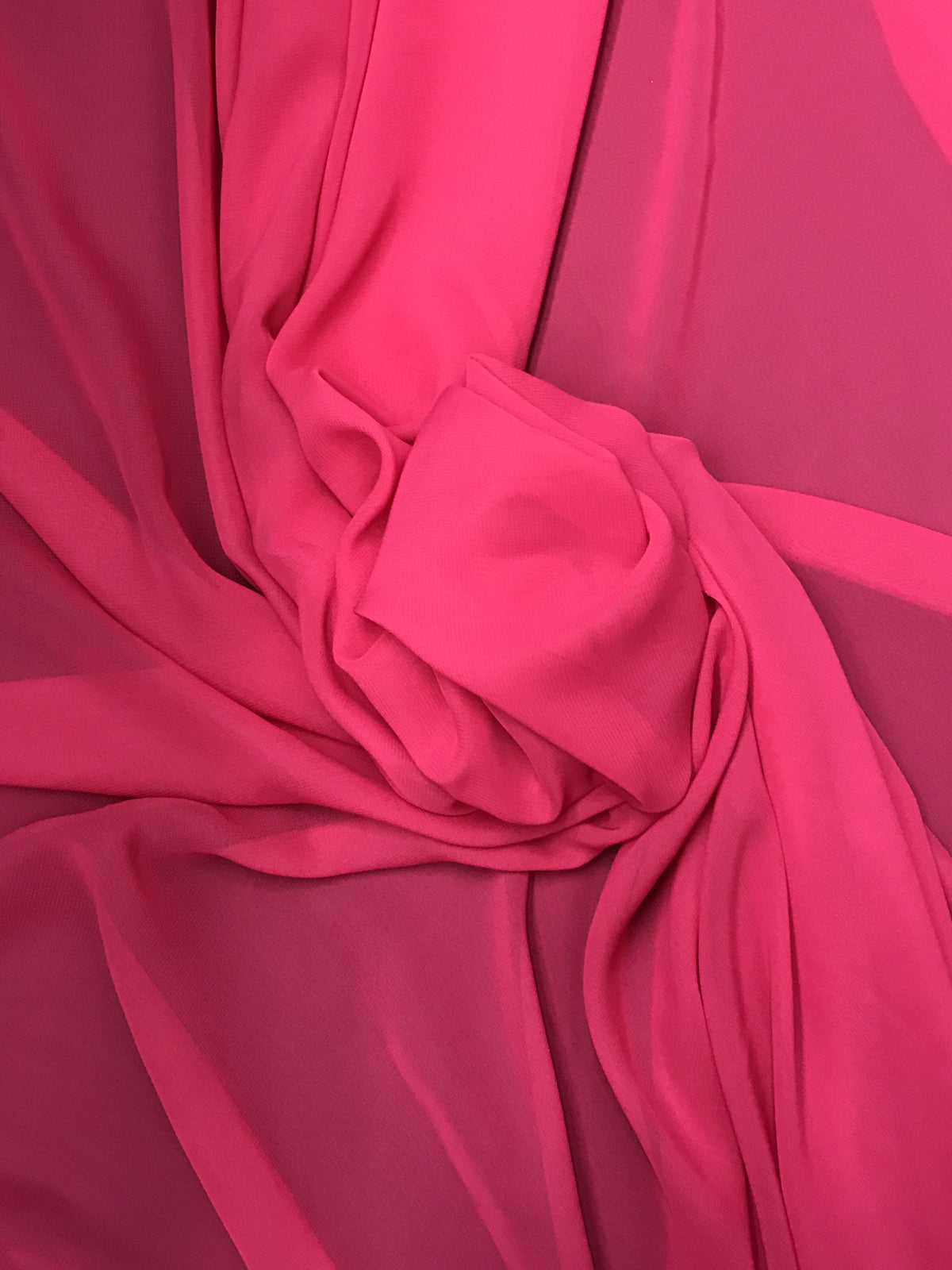 Hot Pink Chiffon Fabric - Hot Pink, Sheer, 59"-60" Width (1 Yard)
