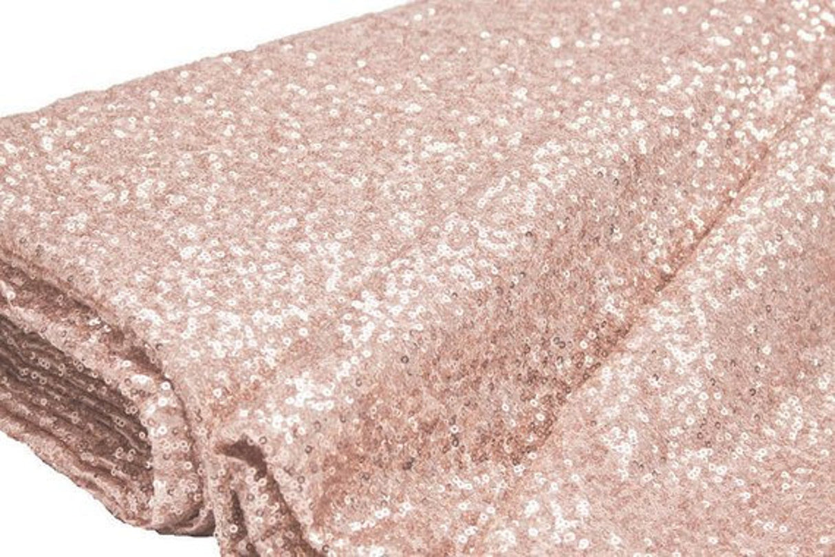 1 Yard Blush Rose Gold Spangle/Glitz Sequins Fabric 55 Inch Width