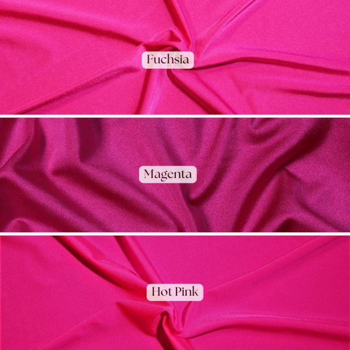 1 Yard Fuchsia Shiny Milliskin Nylon Spandex 4-Way Stretch Fabric 60" Width