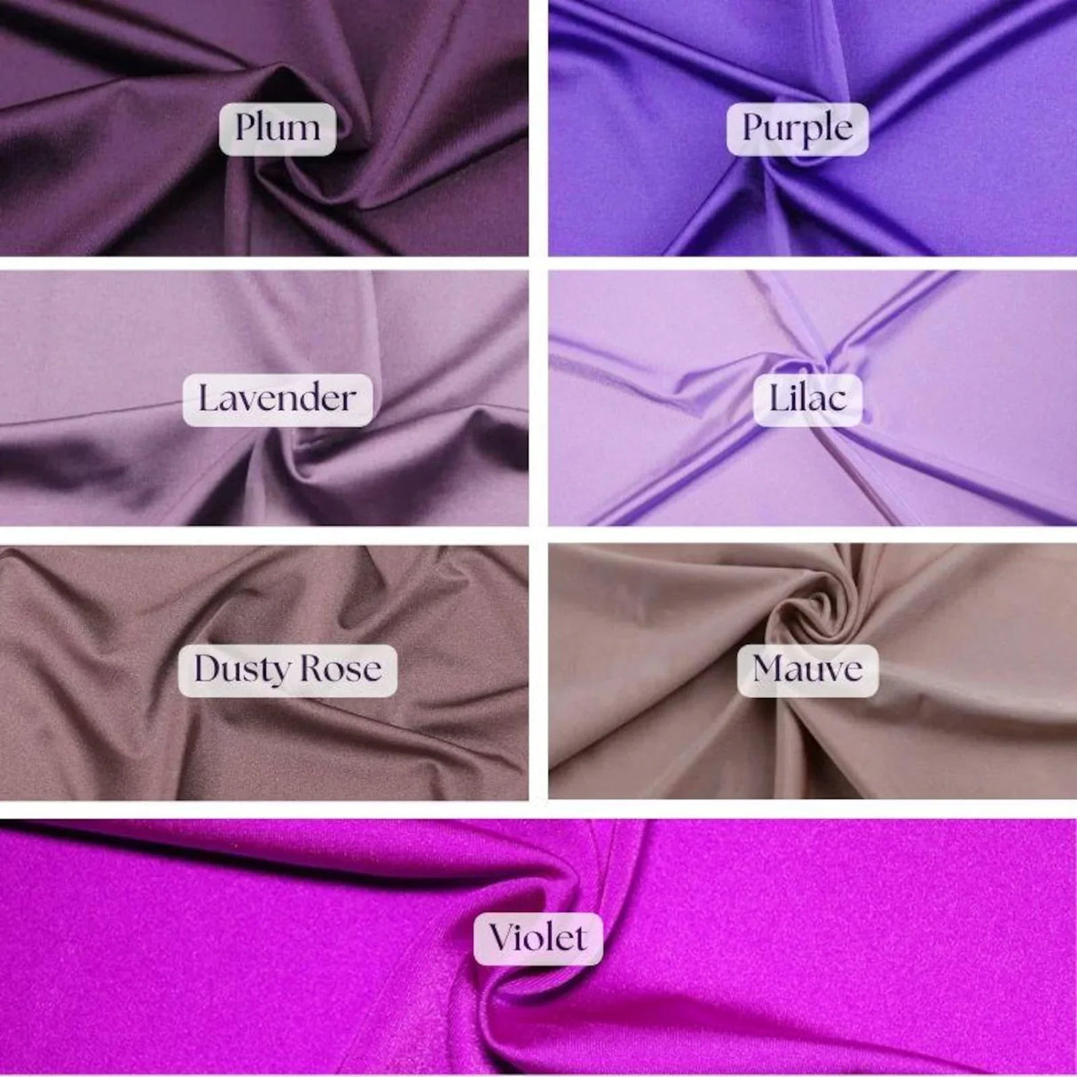 1 Yard Violet Shiny Milliskin Nylon Spandex 4-Way Stretch Fabric 60" Width