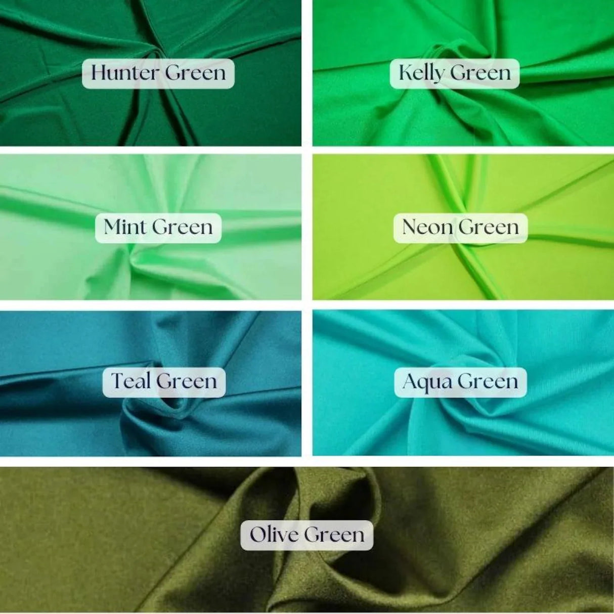1 Yard Teal Green Shiny Milliskin Nylon Spandex 4-Way Stretch Fabric 60" Width