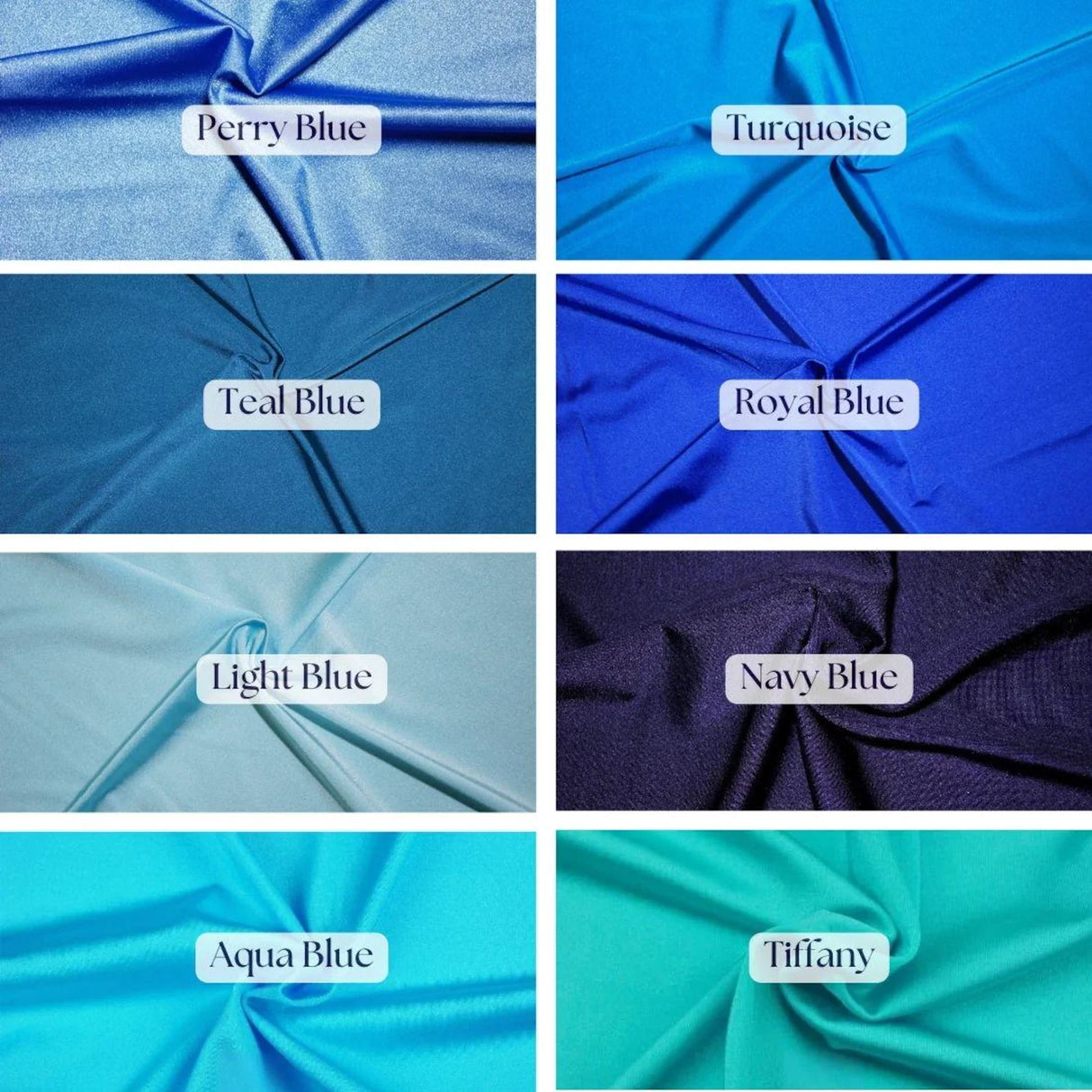 1 Yard Turquoise Shiny Milliskin Nylon Spandex 4-Way Stretch Fabric 60" Width