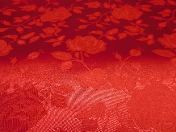 1 Yard Floral Jacquard Satin Fabric Burgundy for Dresses Jackets Crafts and Decor 58 Inch Width