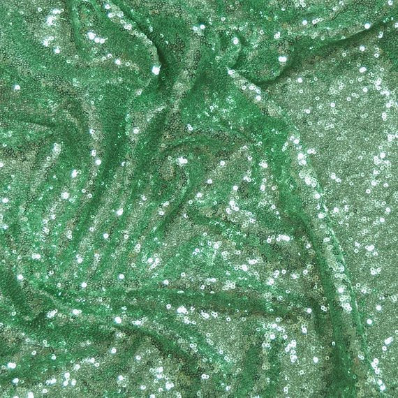 1 Yard Mint Green Spangle/Glitz Sequins Fabric 55 Inch Width
