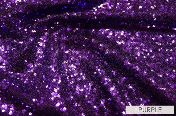 1 Yard Purple Glitz Sequin Fabric Sparkly Spangle Mesh for Costumes Decor Crafts 55 Inch Width