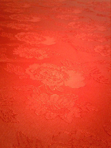 1 Yard Red Floral Jacquard Brocade Cotton Poly Fabric for Suits Fashion Upholstery 58 Inch Width