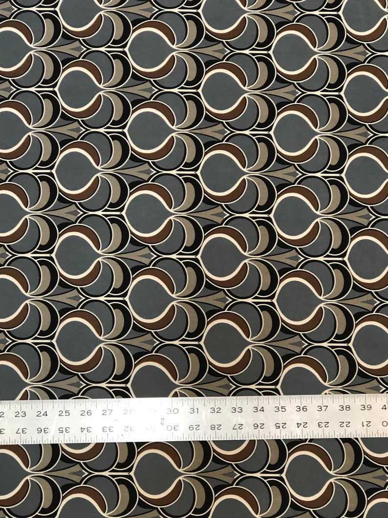Geometric Print Polyester Spandex Fabric - Geometric Print, 58 To 60 Inches Wide