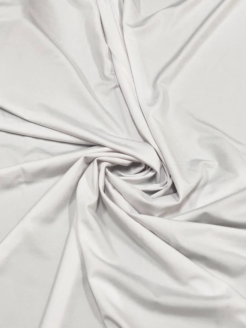 Dull Nylon Spandex Fabric - 4 Way Stretch, Light Weight, Solid Colors, Black, White, 58-60" Width